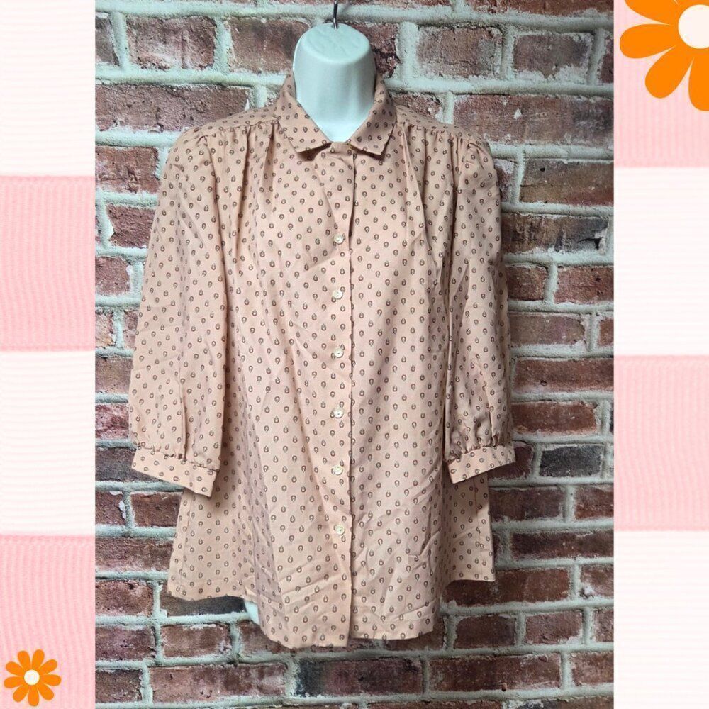 Vintage Women's FRAYNE Collared Neckline Button Down Shirt Medium